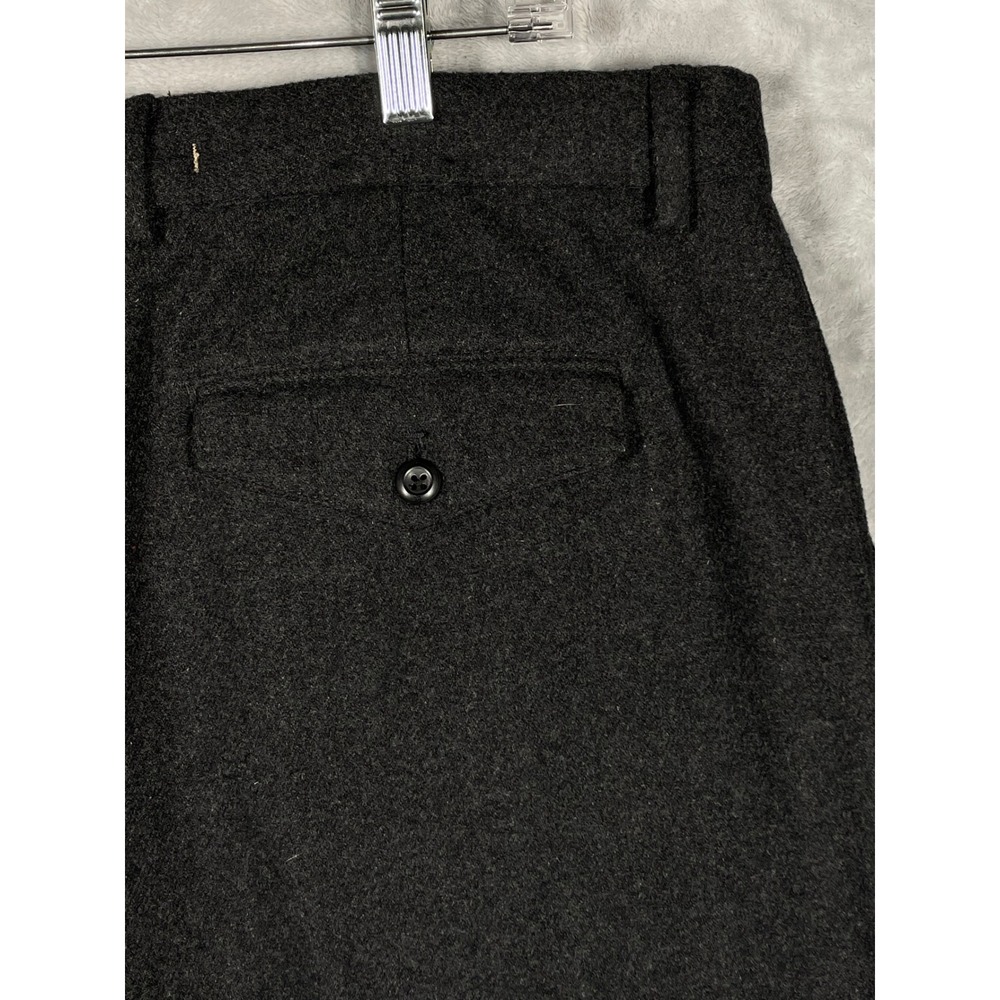 Banana Republic Mens Heritage Flannel Pleat Trousers Grey Wool Blend 35x30 Lined